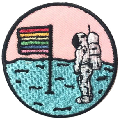 Astronaut with Flag Embroidery Iron-On Patches for Clothing Sew-On Applique for DIY Crafts Denim Jackets Jeans Backpacks