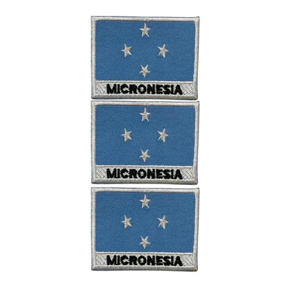 National Country Flag Iron On Patch, Set of 3, Embroidered Fabric Applique, 7cm x 5cm, Rectangular, United Kingdom Theme, for Jackets, Bags, Hats and Crafts (A-J)