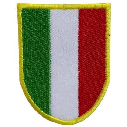 Italian Shield Flag Embroidery Iron-On Patches for Clothing Sew-On Applique for DIY Crafts Denim Jackets Jeans Backpacks