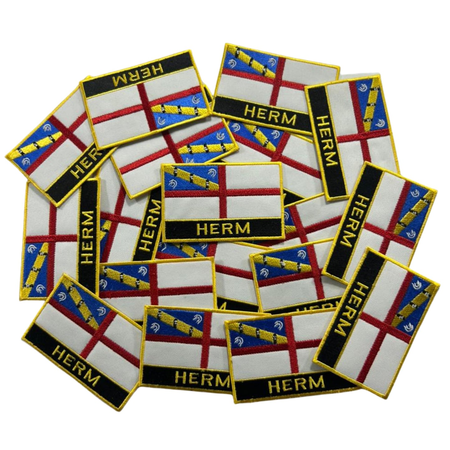 UK County Flag Patch 9.5cm x 6cm Embroidered Iron On/Sew On Badge Durable Fabric Applique for Jackets, Backpacks, Hats, and Clothing