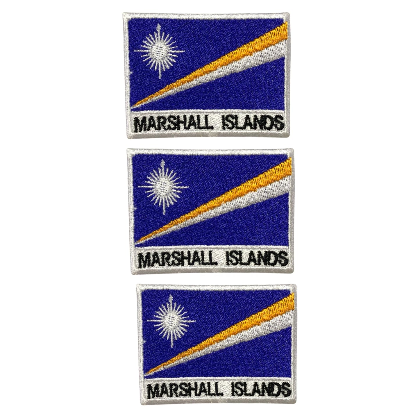 National Country Flag Iron On Patch, Set of 3, Embroidered Fabric Applique, 7cm x 5cm, Rectangular, United Kingdom Theme, for Jackets, Bags, Hats and Crafts (A-J)