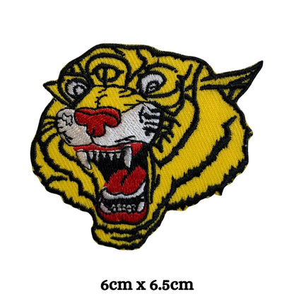Tiger Roaring Animal Embroidery Iron-On Patches for Clothing Sew-On Applique for DIY Crafts Denim Jackets Jeans Backpacks