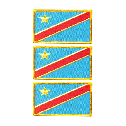 3 Pieces All Countries Flag Patches, 7×4 cm Embroidered Iron-On/Sew On National Flags, World Country Badge Appliques for Vest, Jacket, Backpack, Hat, (K-S)