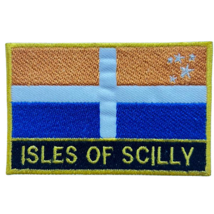 UK County Flag Patch 9.5cm x 6cm Embroidered Iron On/Sew On Badge Durable Fabric Applique for Jackets, Backpacks, Hats, and Clothing