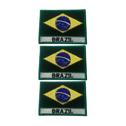 National Country Flag Iron On Patch, Set of 3, Embroidered Fabric Applique, 7cm x 5cm, Rectangular, United Kingdom Theme, for Jackets, Bags, Hats and Crafts (A-J)