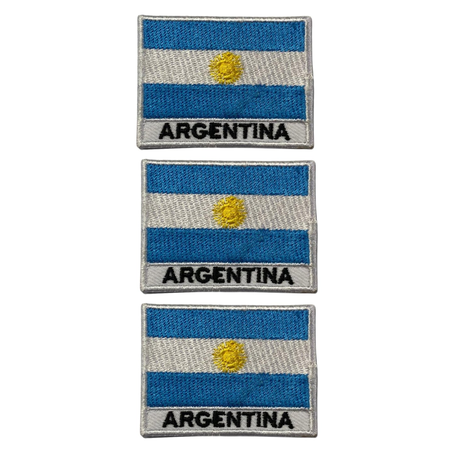 National Country Flag Iron On Patch, Set of 3, Embroidered Fabric Applique, 7cm x 5cm, Rectangular, United Kingdom Theme, for Jackets, Bags, Hats and Crafts (A-J)