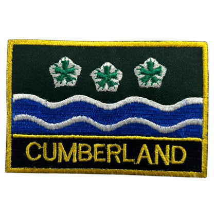 UK County Flag Patch 9.5cm x 6cm Embroidered Iron On/Sew On Badge Durable Fabric Applique for Jackets, Backpacks, Hats, and Clothing