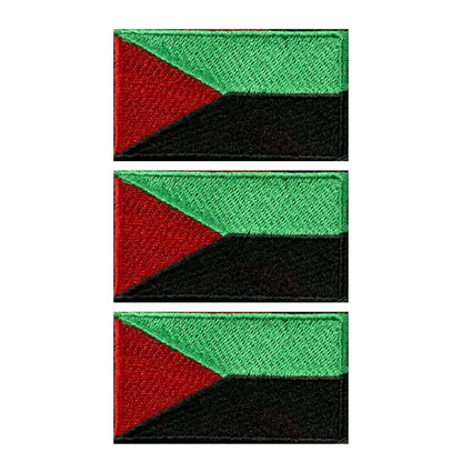 3 Pieces All Countries Flag Patches, 7×4 cm Embroidered Iron-On/Sew On National Flags, World Country Badge Appliques for Vest, Jacket, Backpack, Hat, (K-S)