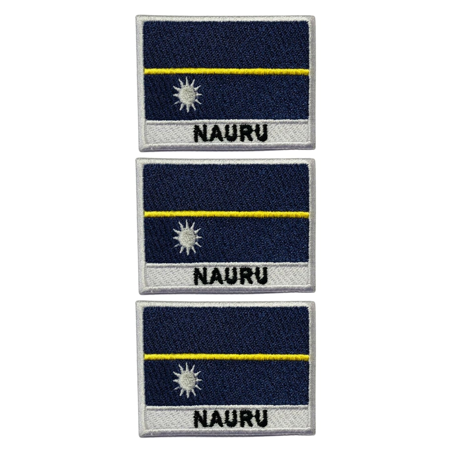 National Country Flag Iron On Patch, Set of 3, Embroidered Fabric Applique, 7cm x 5cm, Rectangular, United Kingdom Theme, for Jackets, Bags, Hats and Crafts (A-J)