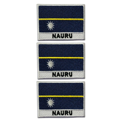 National Country Flag Iron On Patch, Set of 3, Embroidered Fabric Applique, 7cm x 5cm, Rectangular, United Kingdom Theme, for Jackets, Bags, Hats and Crafts (A-J)