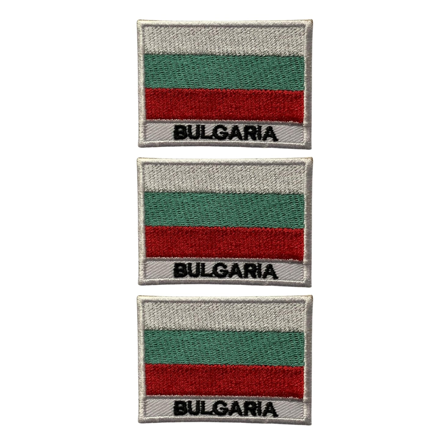 National Country Flag Iron On Patch, Set of 3, Embroidered Fabric Applique, 7cm x 5cm, Rectangular, United Kingdom Theme, for Jackets, Bags, Hats and Crafts (A-J)