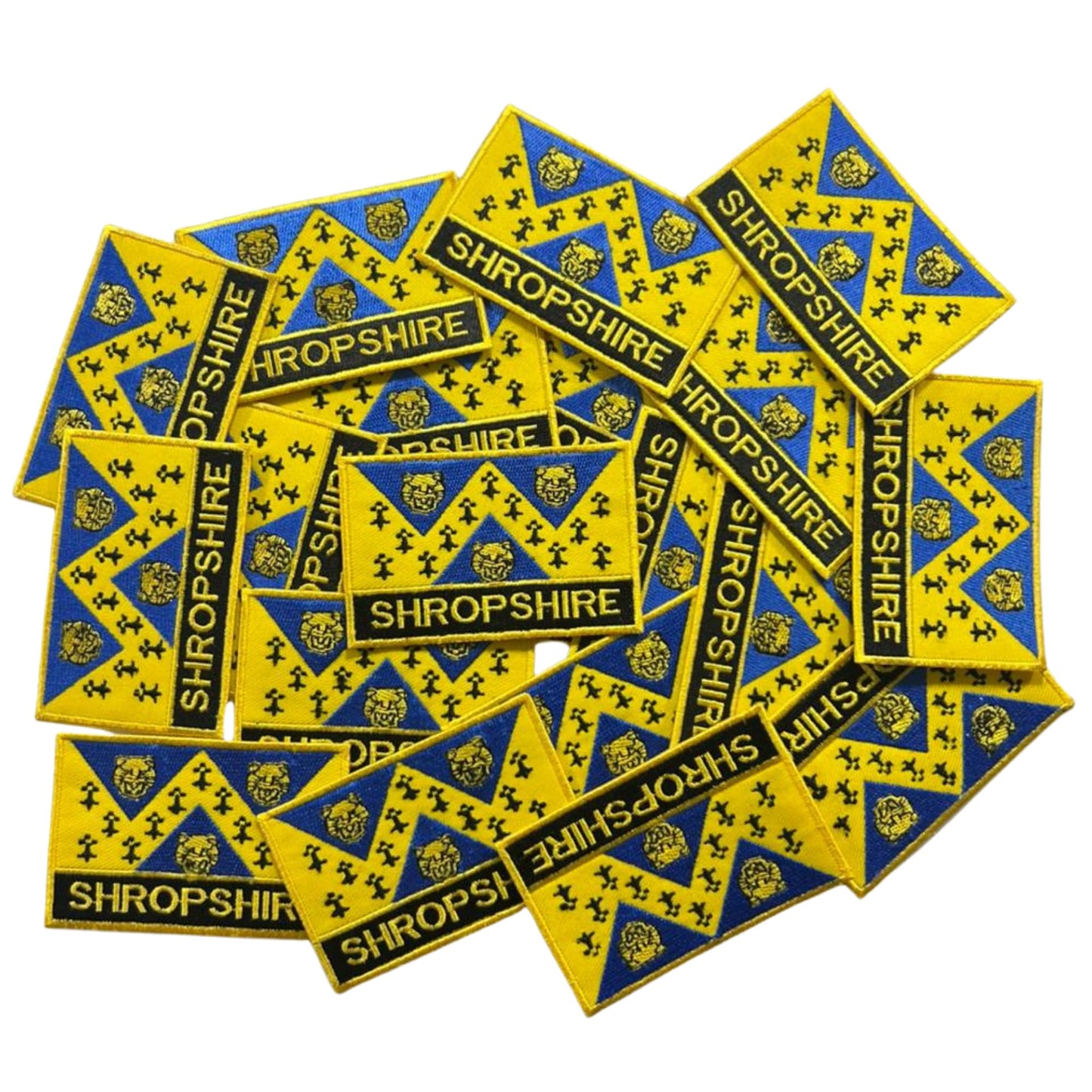 UK County Flag Patch 9.5cm x 6cm Embroidered Iron On/Sew On Badge Durable Fabric Applique for Jackets, Backpacks, Hats, and Clothing