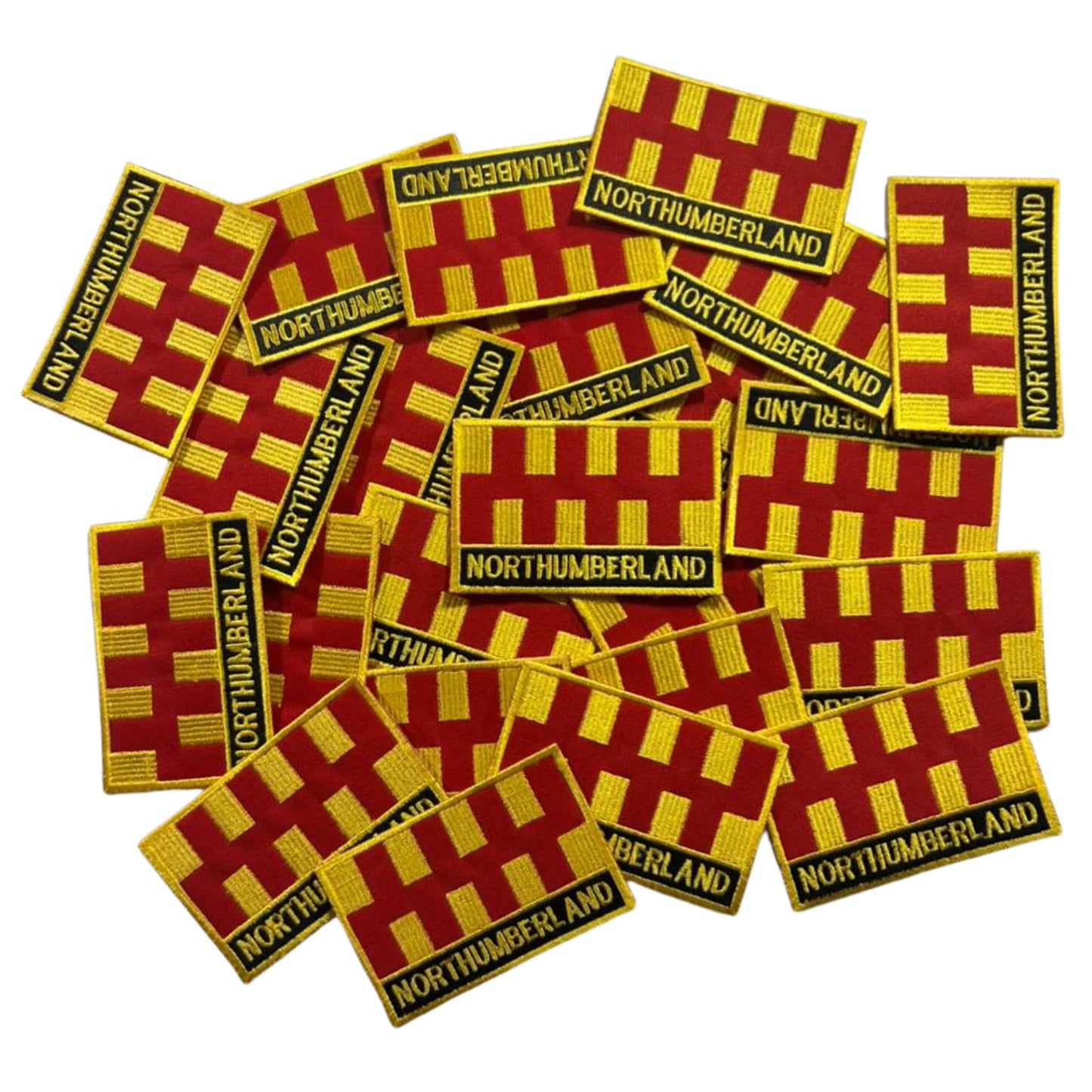 UK County Flag Patch 9.5cm x 6cm Embroidered Iron On/Sew On Badge Durable Fabric Applique for Jackets, Backpacks, Hats, and Clothing