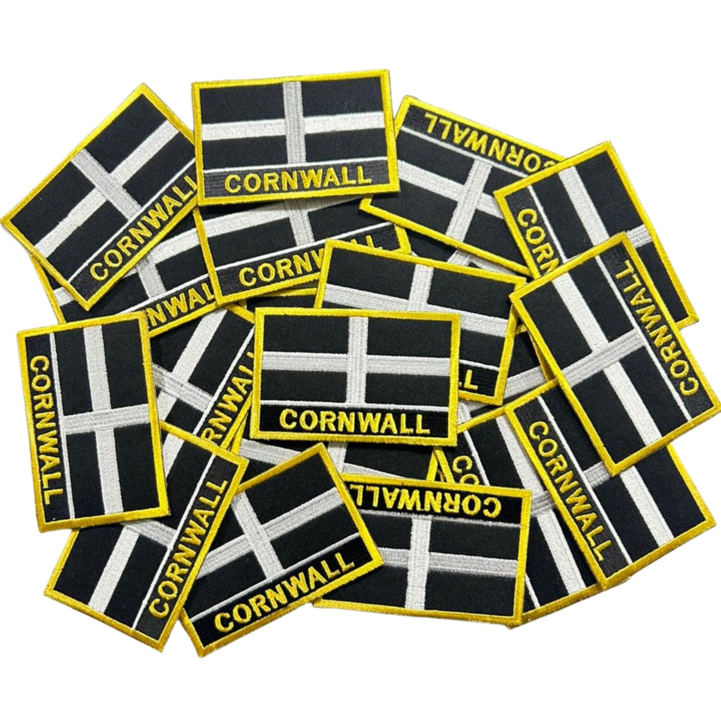 UK County Flag Patch 9.5cm x 6cm Embroidered Iron On/Sew On Badge Durable Fabric Applique for Jackets, Backpacks, Hats, and Clothing