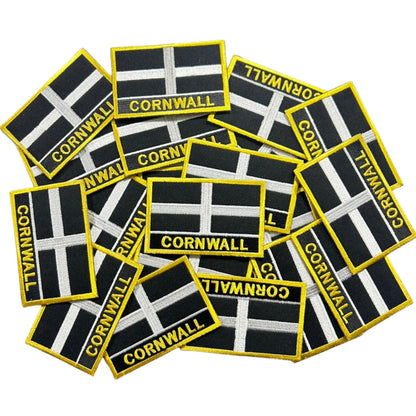 UK County Flag Patch 9.5cm x 6cm Embroidered Iron On/Sew On Badge Durable Fabric Applique for Jackets, Backpacks, Hats, and Clothing