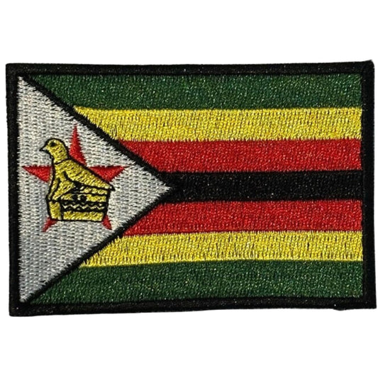 Zimbabwe Country Flag Embroidery Iron-On Patches for Clothing Sew-On Applique for DIY Crafts Denim Jackets Jeans Backpacks