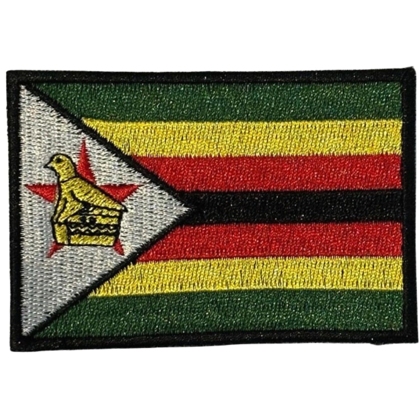 Zimbabwe Country Flag Embroidery Iron-On Patches for Clothing Sew-On Applique for DIY Crafts Denim Jackets Jeans Backpacks
