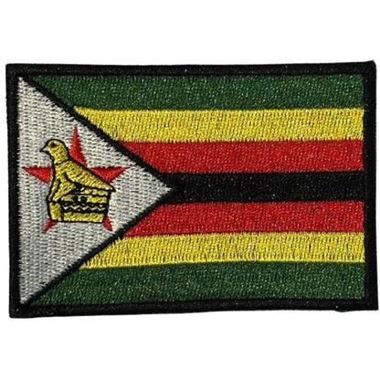 Zimbabwe Country Flag Embroidery Iron-On Patches for Clothing Sew-On Applique for DIY Crafts Denim Jackets Jeans Backpacks