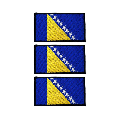 3 Pieces All Countries Flag Patches, 7×4 cm Embroidered Iron-On/Sew On National Flags, World Country Badge Appliques for Vest, Jacket, Backpack, Hat,(A-J)