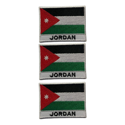 National Country Flag Iron On Patch, Set of 3, Embroidered Fabric Applique, 7cm x 5cm, Rectangular, United Kingdom Theme, for Jackets, Bags, Hats and Crafts (A-J)