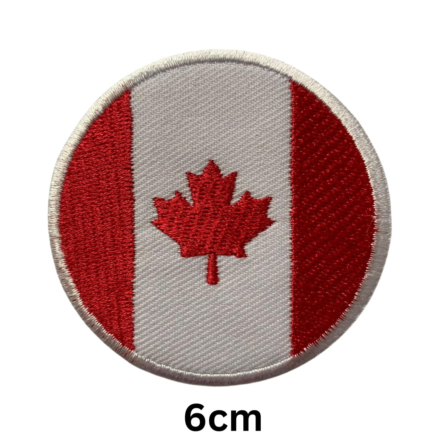 Canada Flag Embroidered Patches, Iron-On/Sew-On Applique, Shield, Round, Heart and Rectangle Flag Badges for Jackets, Bags, Uniforms, Various Sizes