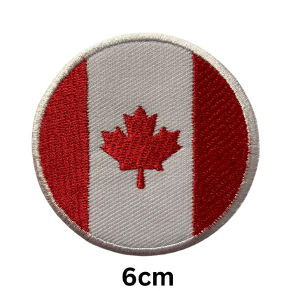 Canada Flag Embroidered Patches, Iron-On/Sew-On Applique, Shield, Round, Heart and Rectangle Flag Badges for Jackets, Bags, Uniforms, Various Sizes