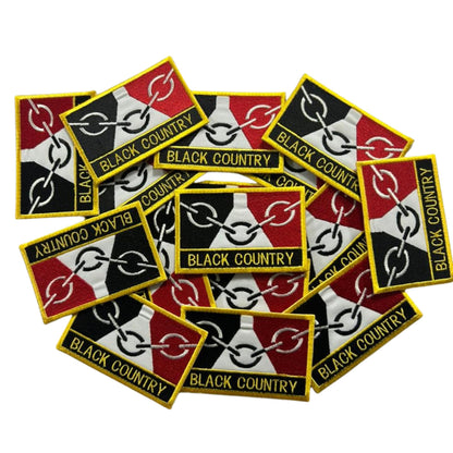 UK County Flag Patch 9.5cm x 6cm Embroidered Iron On/Sew On Badge Durable Fabric Applique for Jackets, Backpacks, Hats, and Clothing