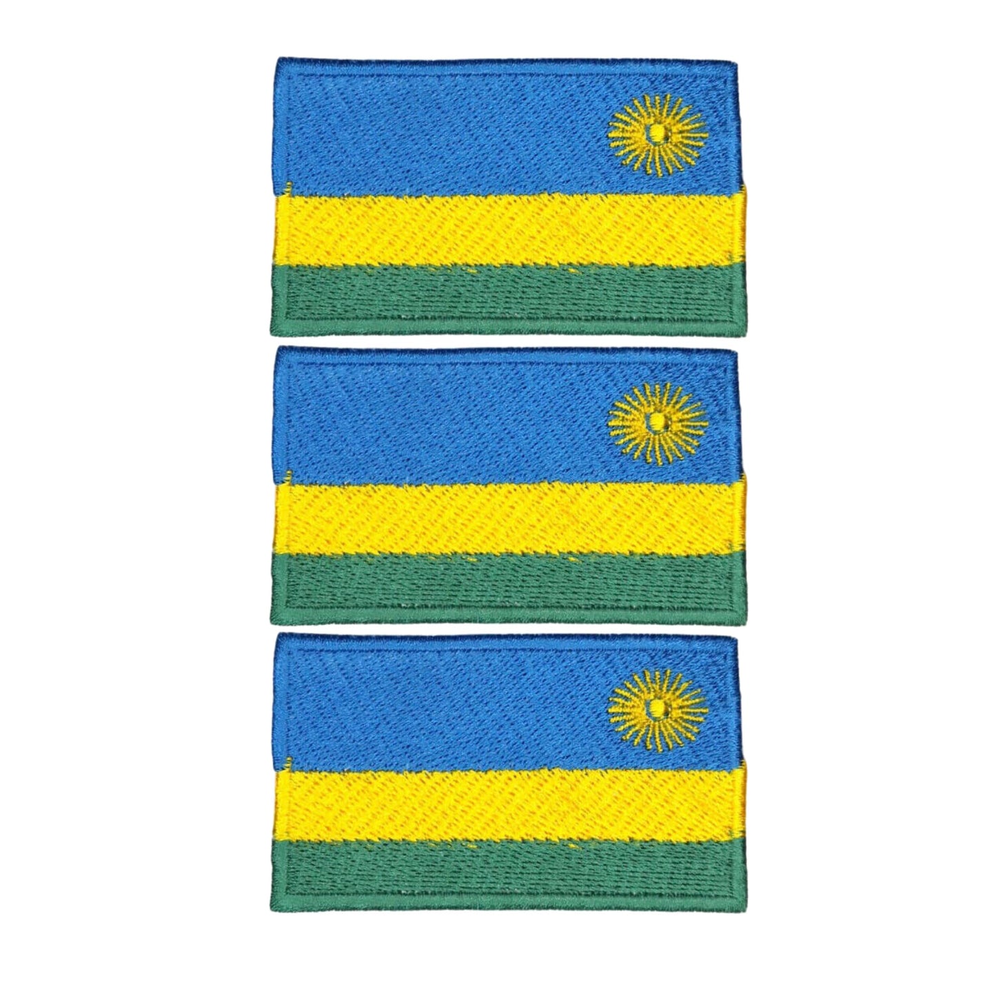 3 Pieces All Countries Flag Patches, 7×4 cm Embroidered Iron-On/Sew On National Flags, World Country Badge Appliques for Vest, Jacket, Backpack, Hat,(A-J)