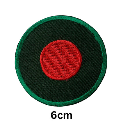 Bangladesh Flag Embroidered Patches, Iron-On/Sew-On Applique, Shield, Round, Heart and Rectangle Flag Badges for Jackets, Bags, Uniforms, Various Sizes