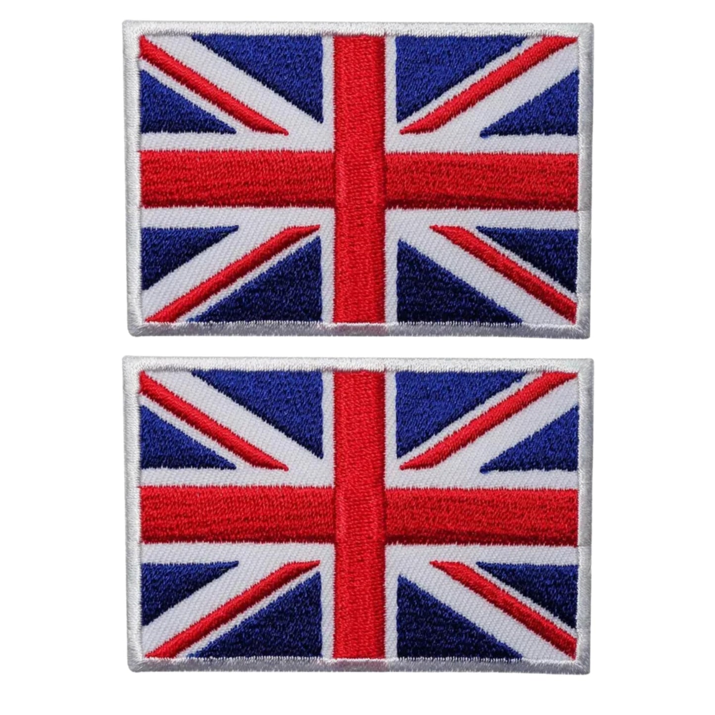 British Union Jack Patches United Kingdom Flag Patch Embroidered Iron-On Sew-On Badge for Military Uniform Jackets, Backpacks, Hats, and Clothing Set of 2