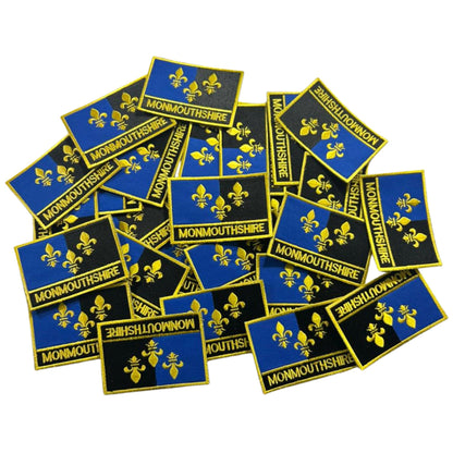 UK County Flag Patch 9.5cm x 6cm Embroidered Iron On/Sew On Badge Durable Fabric Applique for Jackets, Backpacks, Hats, and Clothing