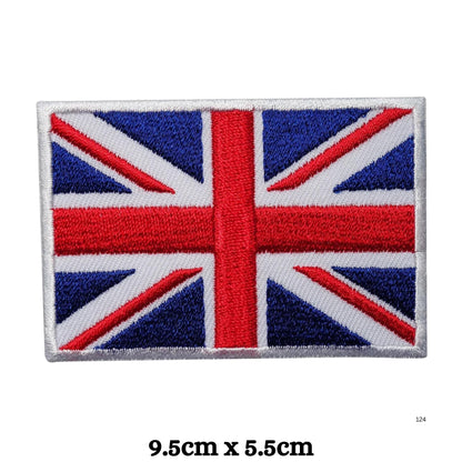 British Union Jack Patches United Kingdom Flag Patch Embroidered Iron-On Sew-On Badge for Military Uniform Jackets, Backpacks, Hats, and Clothing Set of 2