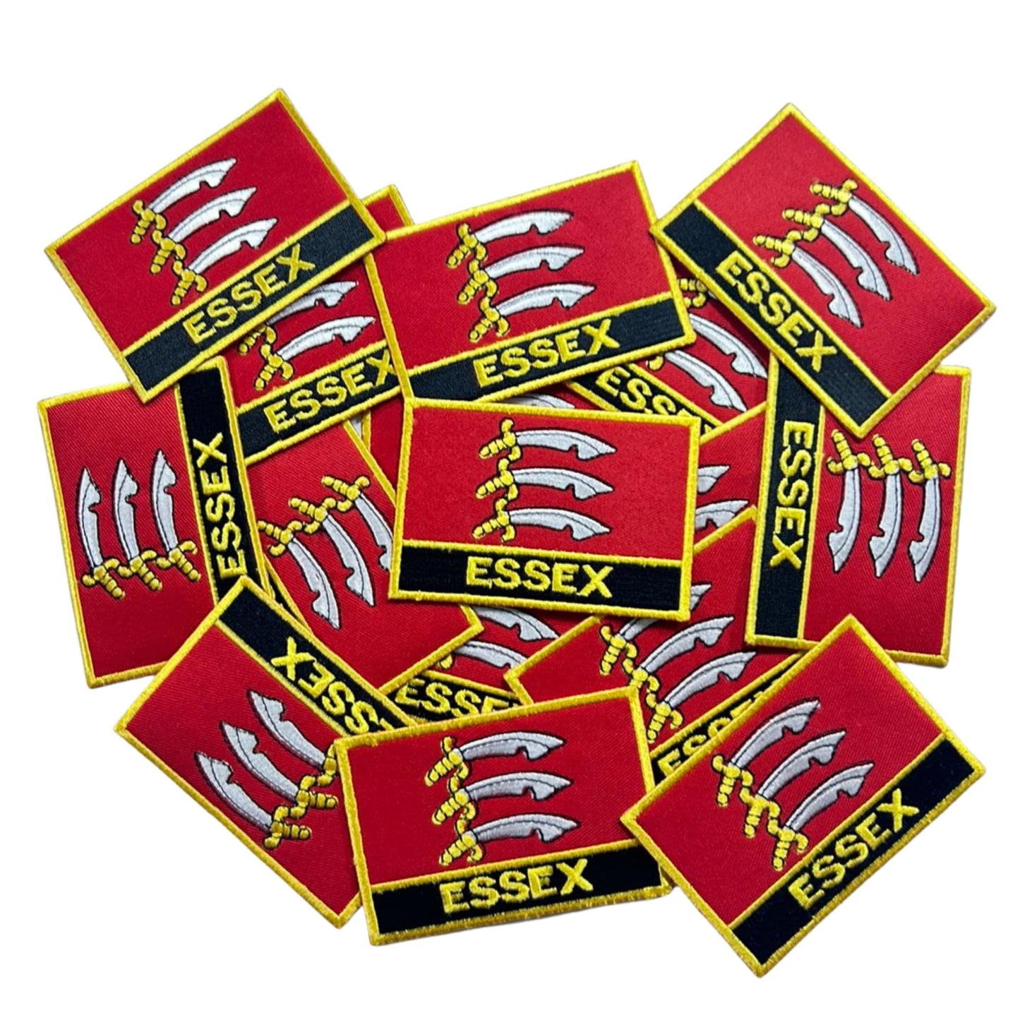 UK County Flag Patch 9.5cm x 6cm Embroidered Iron On/Sew On Badge Durable Fabric Applique for Jackets, Backpacks, Hats, and Clothing