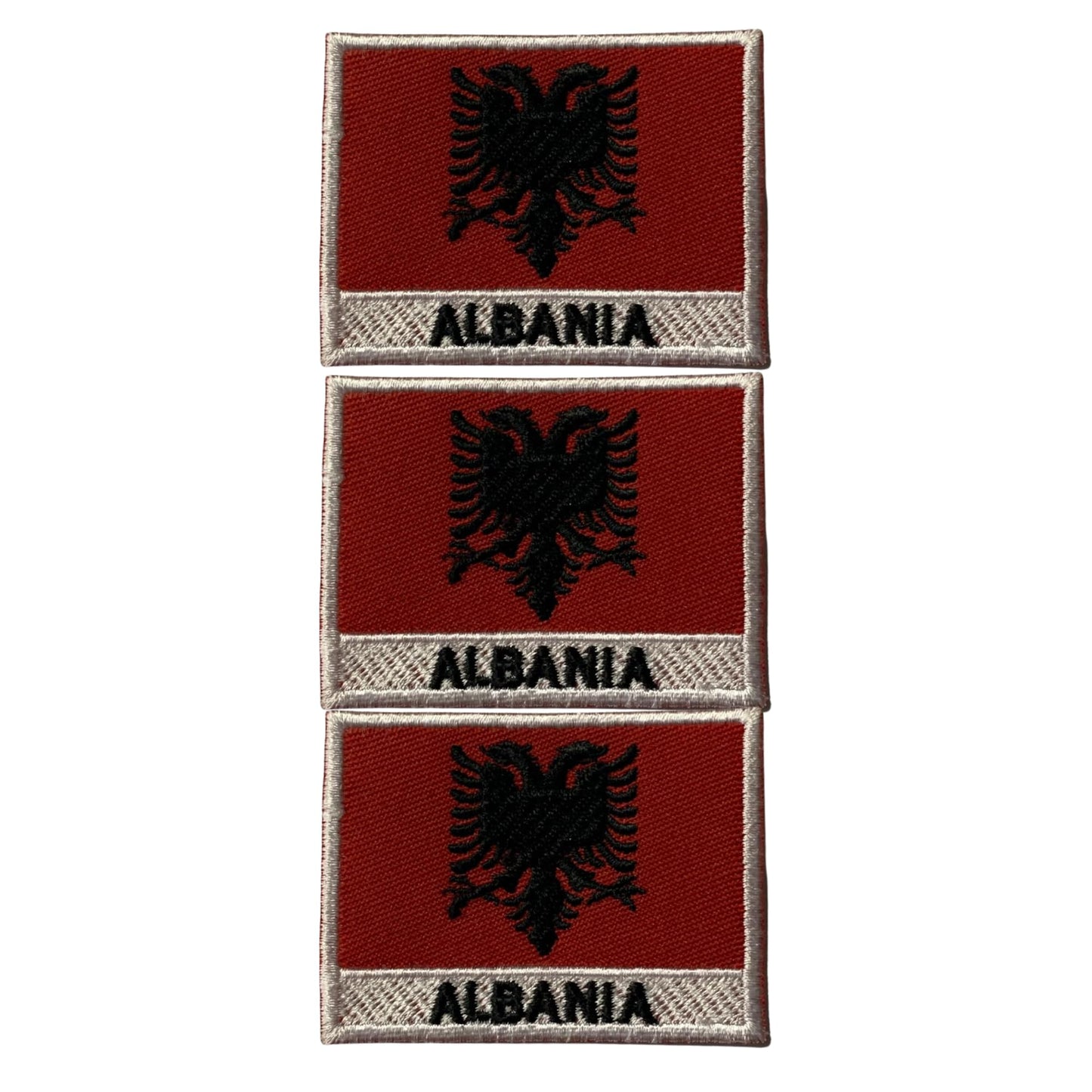 National Country Flag Iron On Patch, Set of 3, Embroidered Fabric Applique, 7cm x 5cm, Rectangular, United Kingdom Theme, for Jackets, Bags, Hats and Crafts (A-J)