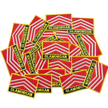 UK County Flag Patch 9.5cm x 6cm Embroidered Iron On/Sew On Badge Durable Fabric Applique for Jackets, Backpacks, Hats, and Clothing