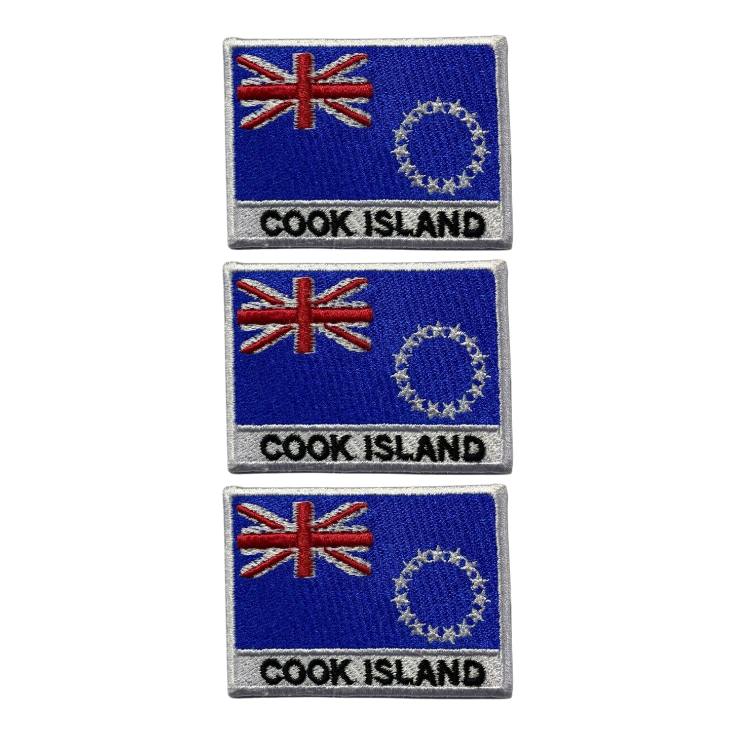 National Country Flag Iron On Patch, Set of 3, Embroidered Fabric Applique, 7cm x 5cm, Rectangular, United Kingdom Theme, for Jackets, Bags, Hats and Crafts (A-J)