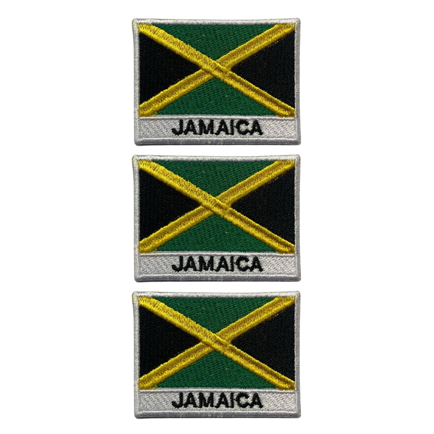 National Country Flag Iron On Patch, Set of 3, Embroidered Fabric Applique, 7cm x 5cm, Rectangular, United Kingdom Theme, for Jackets, Bags, Hats and Crafts (A-J)