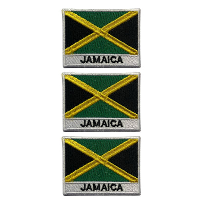 National Country Flag Iron On Patch, Set of 3, Embroidered Fabric Applique, 7cm x 5cm, Rectangular, United Kingdom Theme, for Jackets, Bags, Hats and Crafts (A-J)