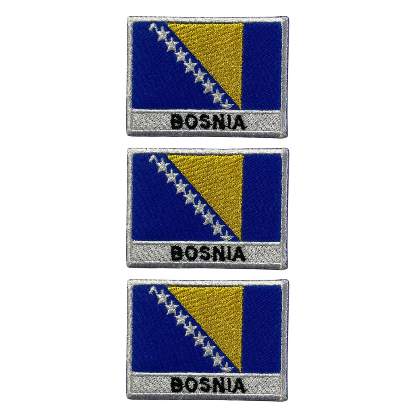 National Country Flag Iron On Patch, Set of 3, Embroidered Fabric Applique, 7cm x 5cm, Rectangular, United Kingdom Theme, for Jackets, Bags, Hats and Crafts (A-J)
