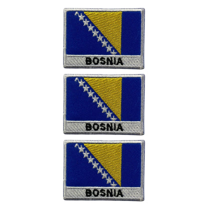 National Country Flag Iron On Patch, Set of 3, Embroidered Fabric Applique, 7cm x 5cm, Rectangular, United Kingdom Theme, for Jackets, Bags, Hats and Crafts (A-J)