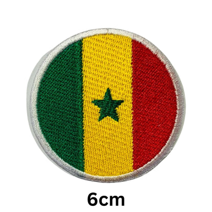 Senegal Flag Embroidered Patches, Iron-On/Sew-On Applique, Shield, Round, Heart and Rectangle Flag Badges for Jackets, Bags, Uniforms, Various Sizes