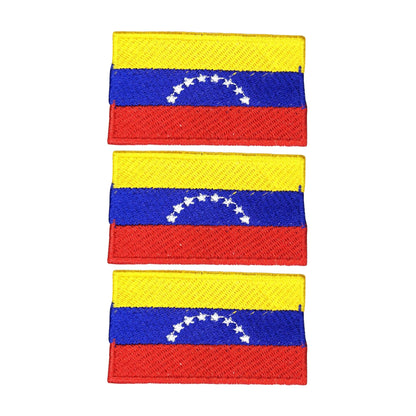 3 Pieces All Countries Flag Patches, 7×4 cm Embroidered Iron-On/Sew On National Flags, World Country Badge Appliques for Vest, Jacket, Backpack, Hat, (K-S)