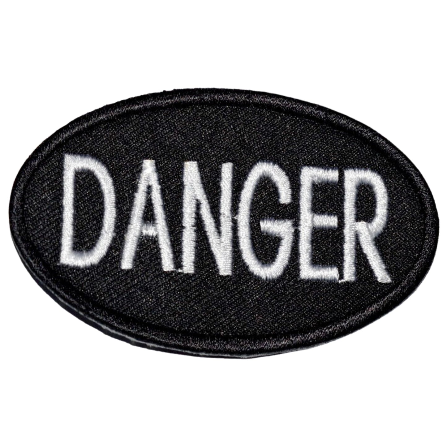 Danger Patch Embroidery Iron-On Patches for Clothing Sew-On Applique for DIY Crafts Denim Jackets Jeans Backpacks