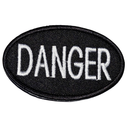 Danger Patch Embroidery Iron-On Patches for Clothing Sew-On Applique for DIY Crafts Denim Jackets Jeans Backpacks