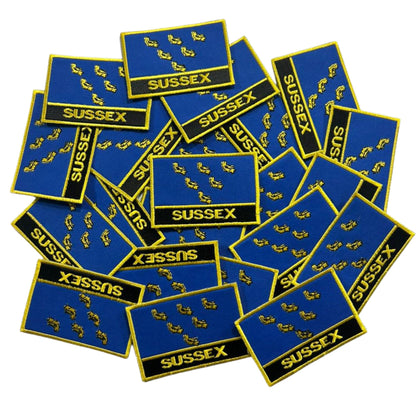 UK County Flag Patch 9.5cm x 6cm Embroidered Iron On/Sew On Badge Durable Fabric Applique for Jackets, Backpacks, Hats, and Clothing