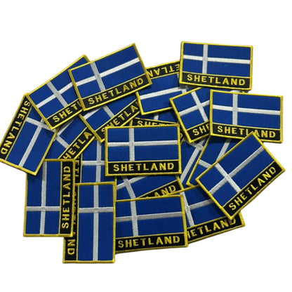 UK County Flag Patch 9.5cm x 6cm Embroidered Iron On/Sew On Badge Durable Fabric Applique for Jackets, Backpacks, Hats, and Clothing