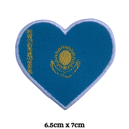 Country Heart Flag Patch – Embroidered Iron On / Sew On Heart Shaped National Flag Badge | All Countries Available | Jackets, Bags, Hats – Gift for Heritage, Travel & Flag Lovers (K-S)