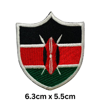 Shield Flag Patch – Embroidered Iron On / Sew On Shield Shaped National Flag Badge | All Countries Available | Heraldic Crest Patch for Jacket, Backpack, Biker Vest, Uniform – Choose Your Country (K-S)