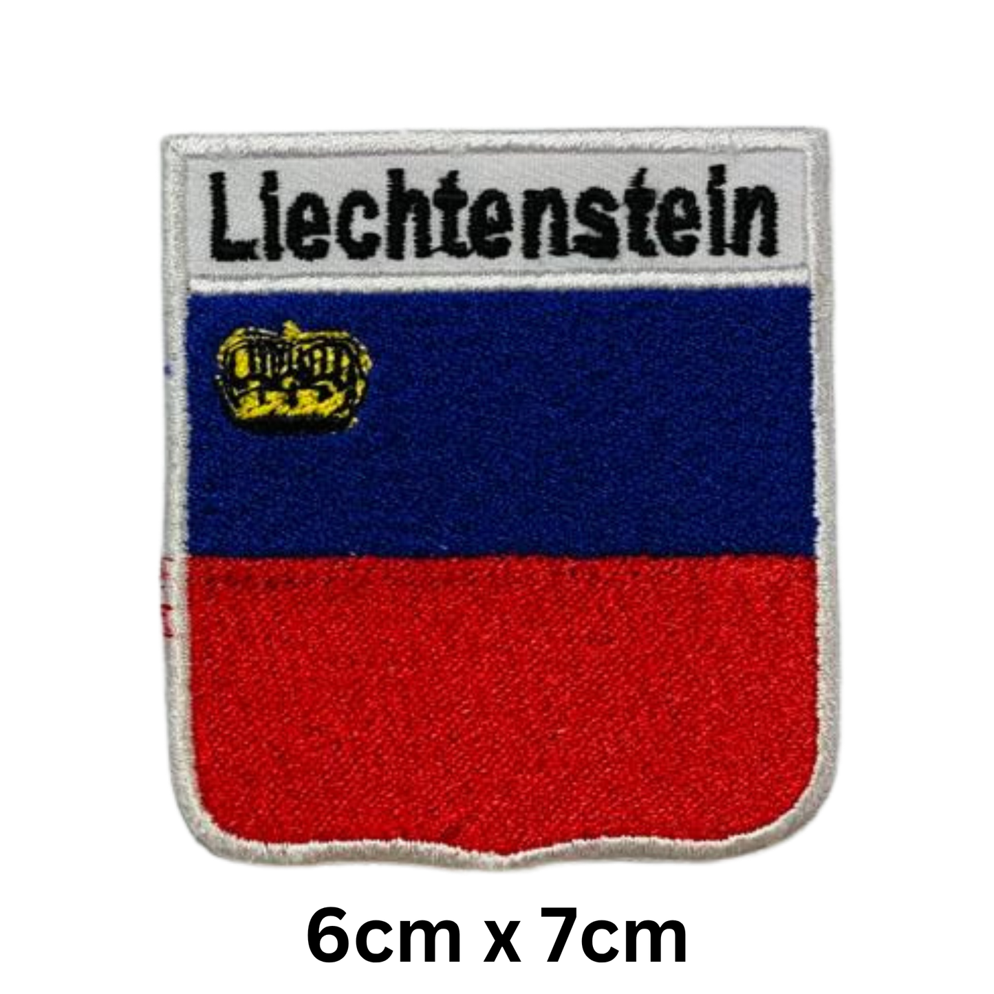 Shield Flag with Name Patch – Embroidered Iron On / Sew On Shield Shaped National Flag Badge with Country Name | All Countries | Badge for Jacket, Biker Vest, Backpack, Uniform (K-S)