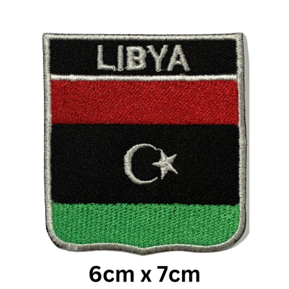 Shield Flag with Name Patch – Embroidered Iron On / Sew On Shield Shaped National Flag Badge with Country Name | All Countries | Badge for Jacket, Biker Vest, Backpack, Uniform (K-S)